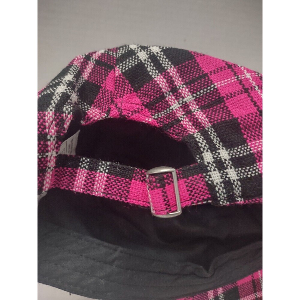 Disney Parks Women's Cap Plaid Pink Newsboy Hat Embellished Mickey Head - Picture 6 of 7